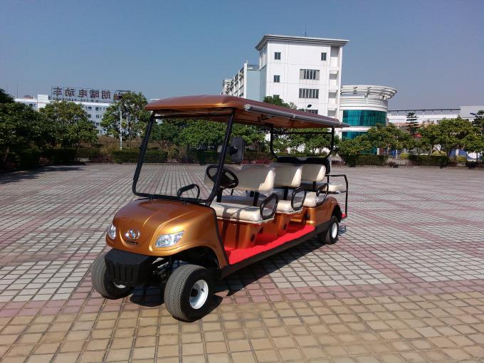 Chariots de golf électriques de couleur d'or 8 Seater avec le contrôleur de Curtis pour l'hôtel Reasort 0