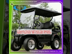 4 personnes chariots de golf électriques gratuit entretien alimenté par batterie 48v régulateur moteur AC