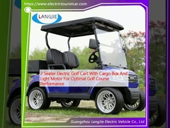Voiture de golf électrique à 2 places avec boîte de chargement et moteur léger pour des performances optimales sur le terrain de golf