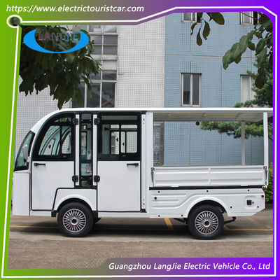 Un bon prix. Voiture de marchandises électrique de couleur personnalisée 5 sièges 48V / 5KW moteur alternatif pour le complexe en ligne