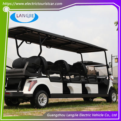 Chariots électriques de club de couleur blanche 48V alimentés par batterie 8 places AC Motor Golf Buggy