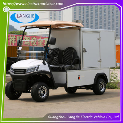 Un bon prix. 2 personnes Blanc Mini camion de chargement électrique avec boîte de chargement composite 500kg 48v 4kw moteur AC en ligne
