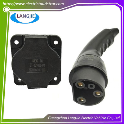 Prise et fiche de charge pour voiture de tourisme à quatre roues LVTONG Câble de charge pour voiturette de golf 0-220V Universel