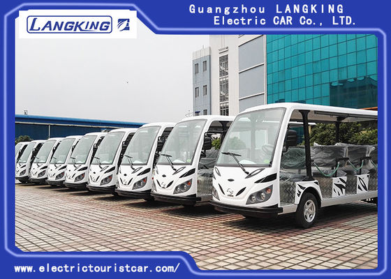 Véhicules de navette électriques de couleur blanche avec 11 Seater long service nul de pollution