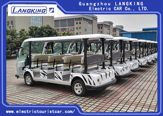 Véhicules de navette électriques de couleur blanche avec 11 Seater long service nul de pollution