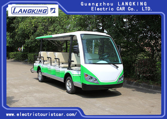 Un bon prix. Voiture électrique verte/blanche de navette/7.5KM circulent en voiture les chariots de golf électriques de 72V 14 Seater pour le parc en ligne