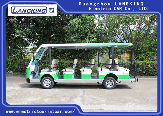 Voiture électrique verte/blanche de navette/7.5KM circulent en voiture les chariots de golf électriques de 72V 14 Seater pour le parc