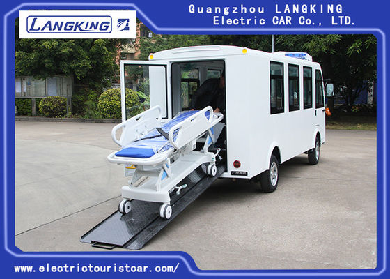 L'ambulance électrique adaptée aux besoins du client 8 de chariot de golf de couleur pose + 1 moteur à courant alternatif Du lit 72V /7.5KW